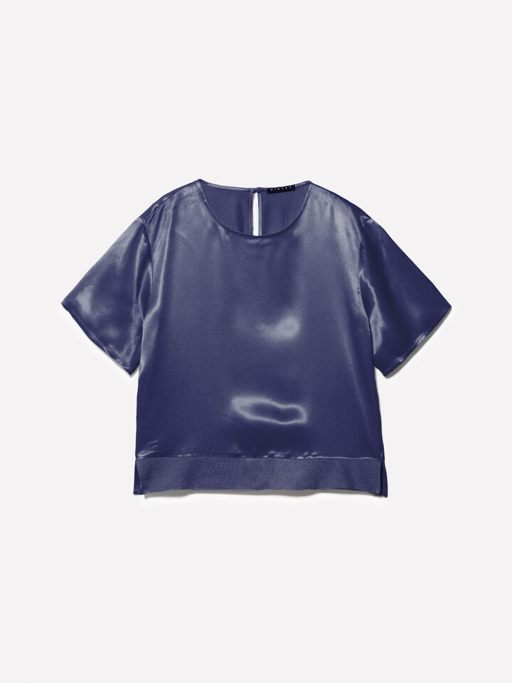 Dark blue satin blouse - women's blouses - Dark Blue | Sisley image number 6